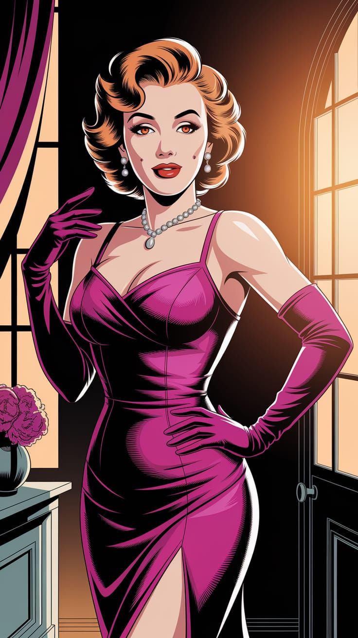 Korean Femme Fatale in Shoujo Anime Style