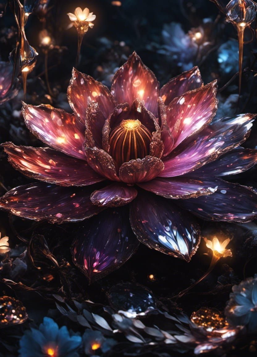 Glittering Fantasy Flower with Fairy Lights