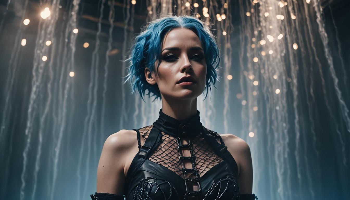 Electric Blue Hair: A High Fashion Portrait