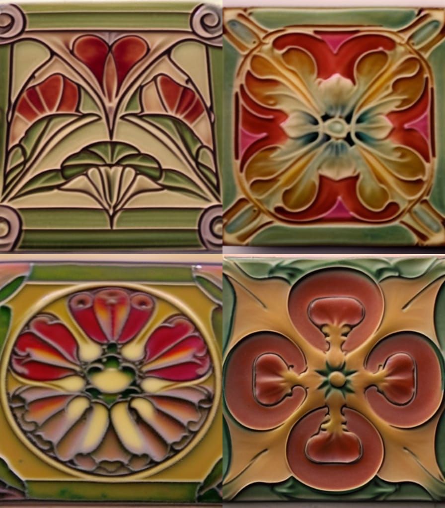 Art Nouveau Craftsman Style Tile Design