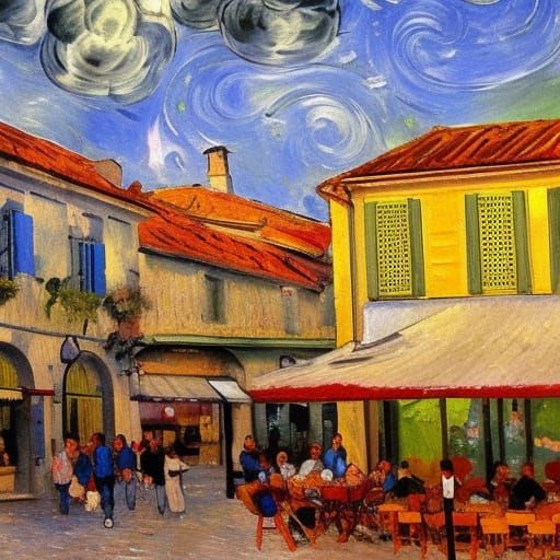 Cafe in France, Van Gogh, Arles France