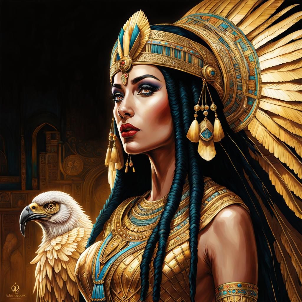 Majestic Isis: Egyptian Goddess in Hyperrealism