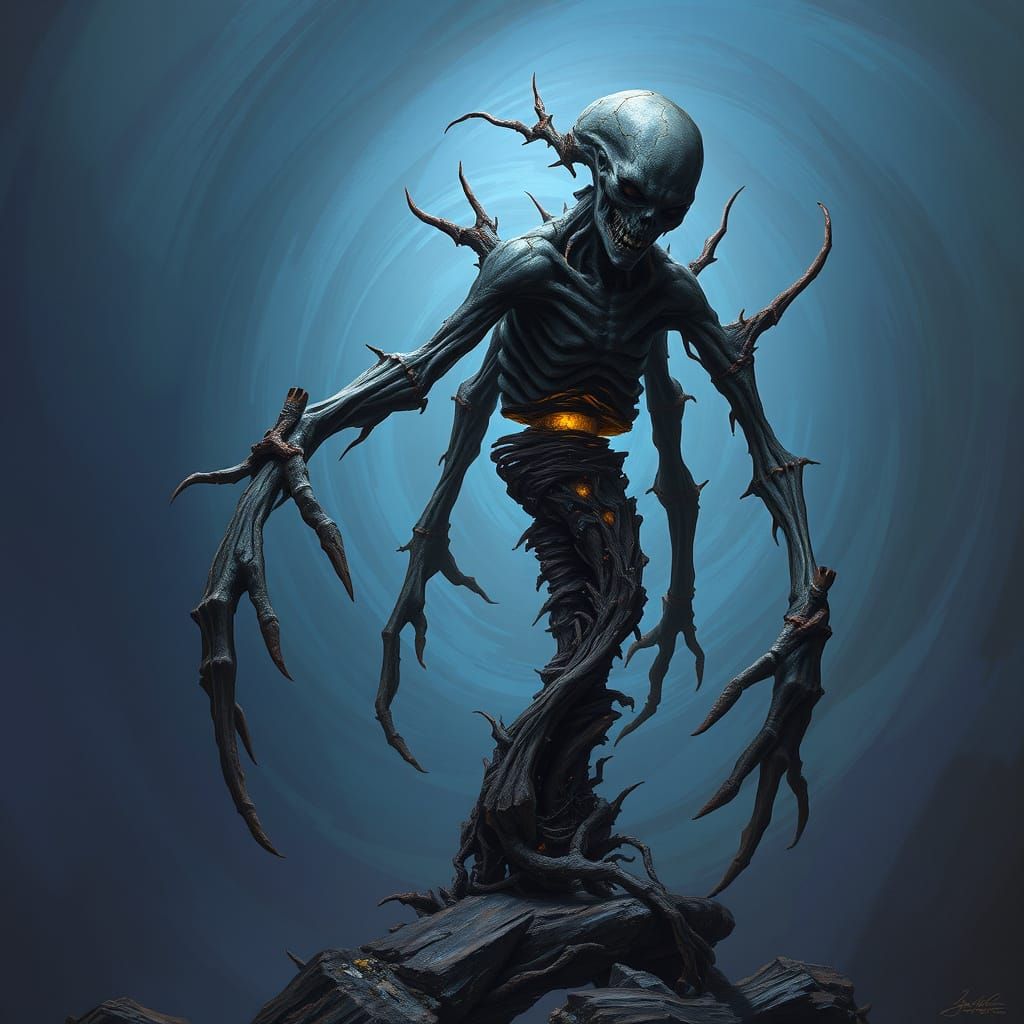 Surreal Nightmare Sculpture in Biomechanical Style