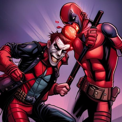 Deadpool vs Joker: Hyperrealistic Comic Book Fight