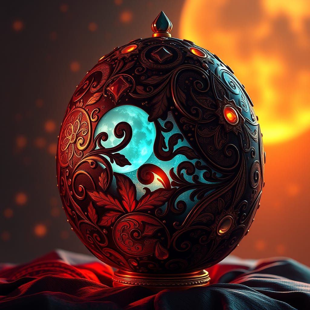 Ethereal Faberge Egg Radiates Opulent, Lunar Glow