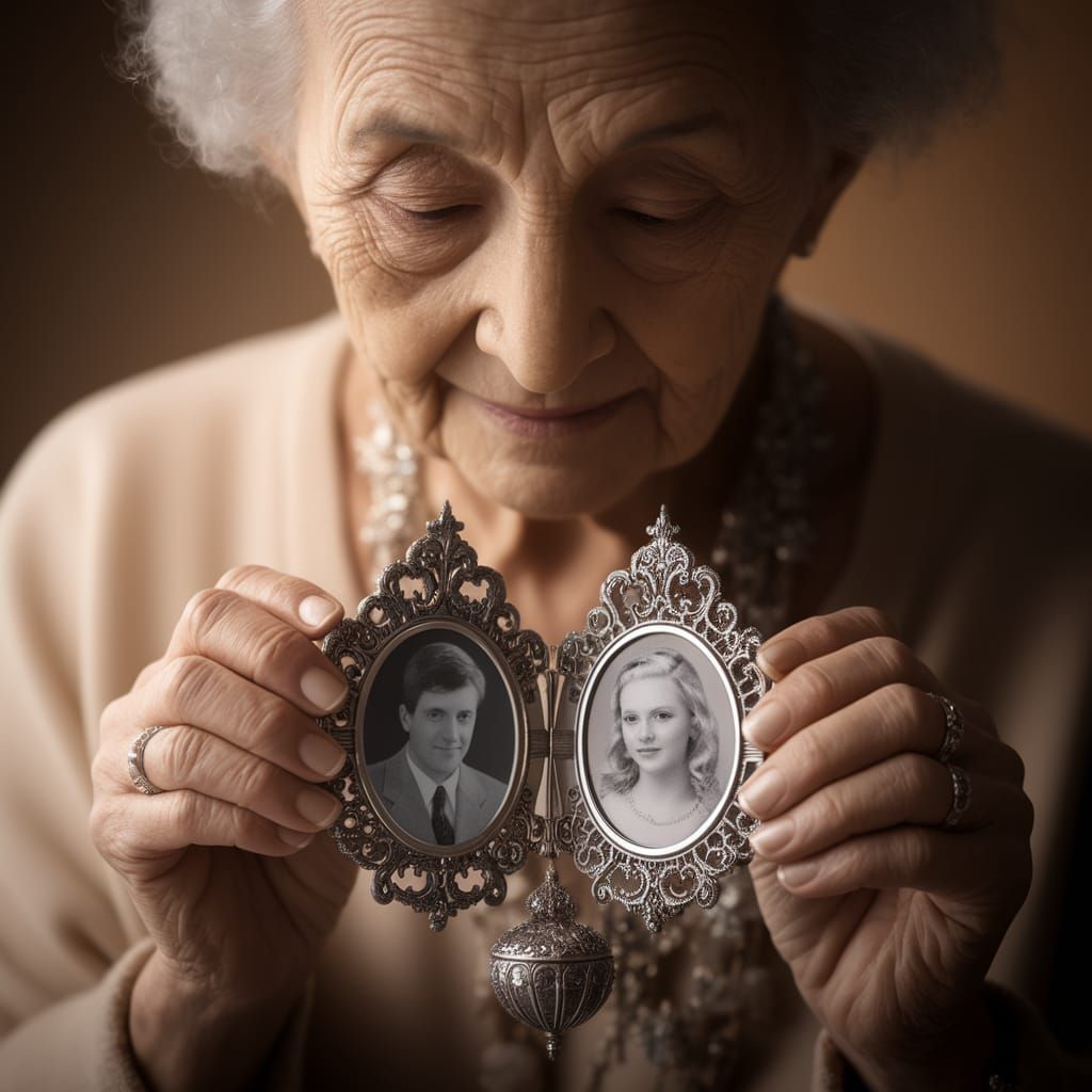 Elegant Baroque Portrait of a Woman with Sentimental Locket