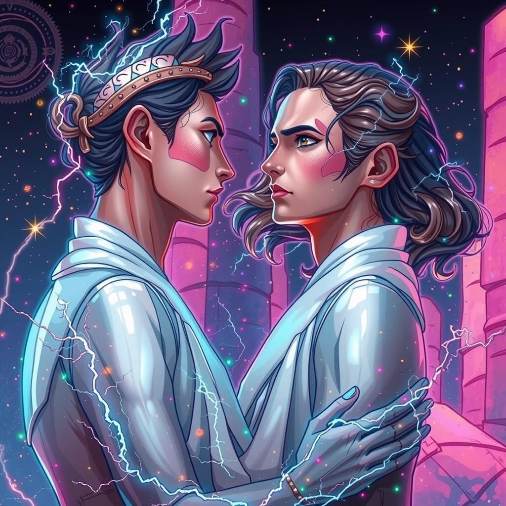 Zeus, God of Thunder, in Cosmic Digital Art