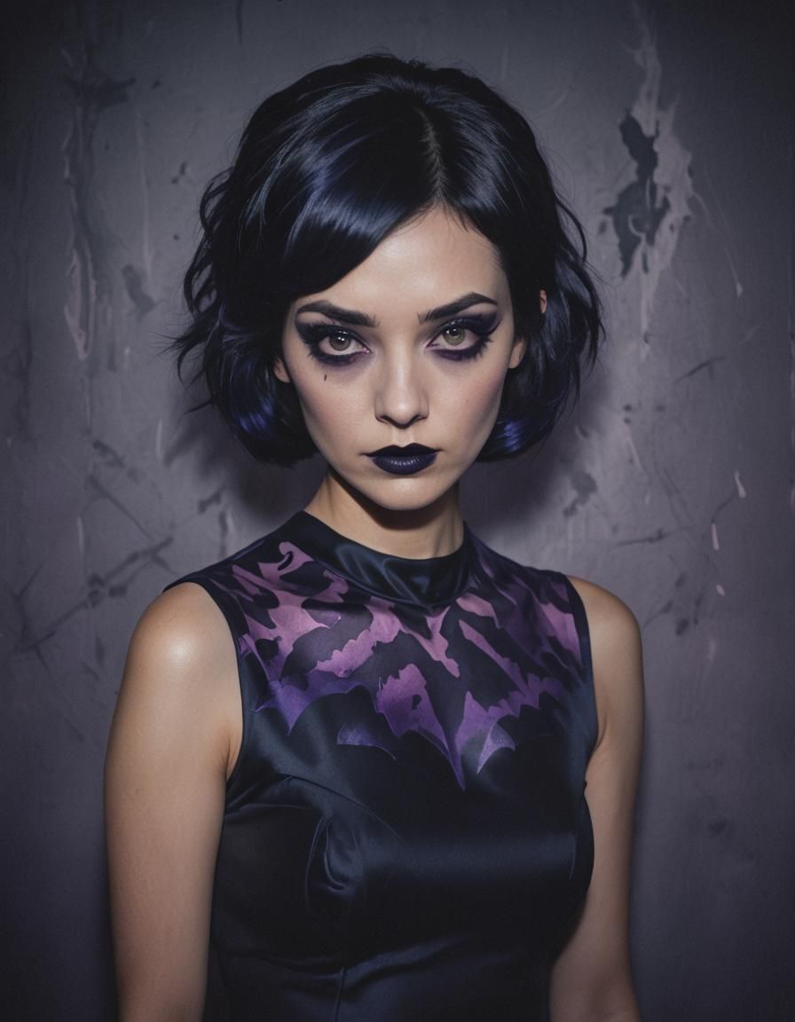 Cinematic Portrait of a Goth Woman with Pentagram