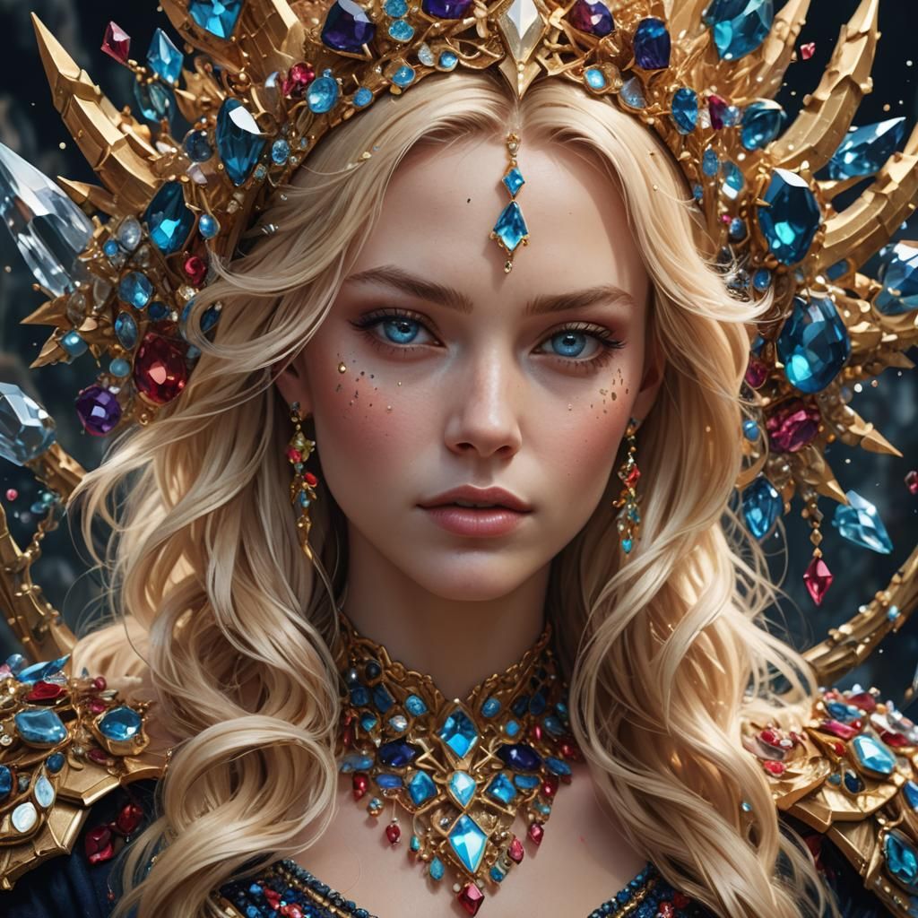 Crystalline Woman: Detailed Fantasy Art in Unreal Engine