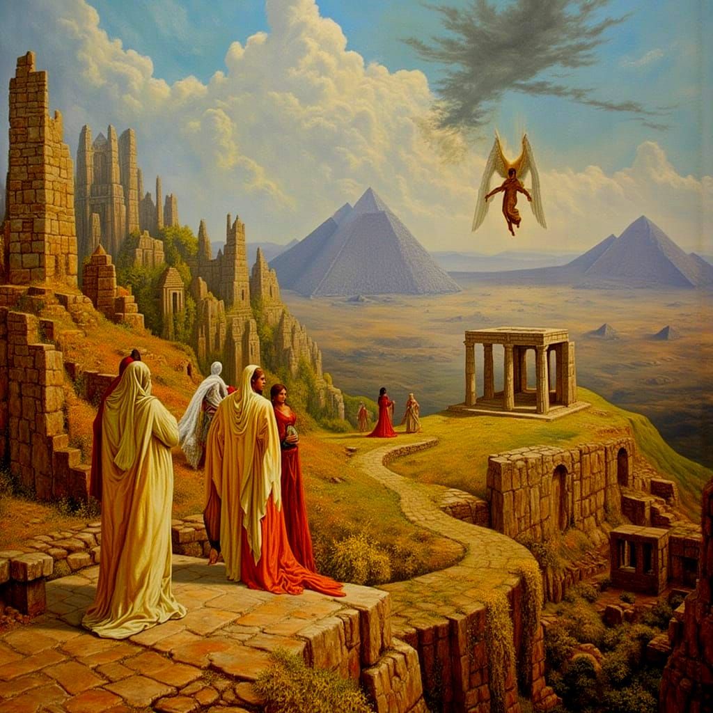 Esoteric Surrealism: Roman Architecture and Angel Shadow