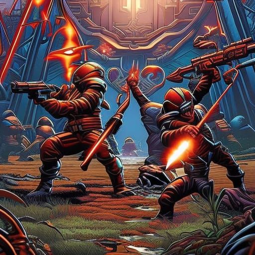 Teletubbies: Epic Battle in Comic Book Style