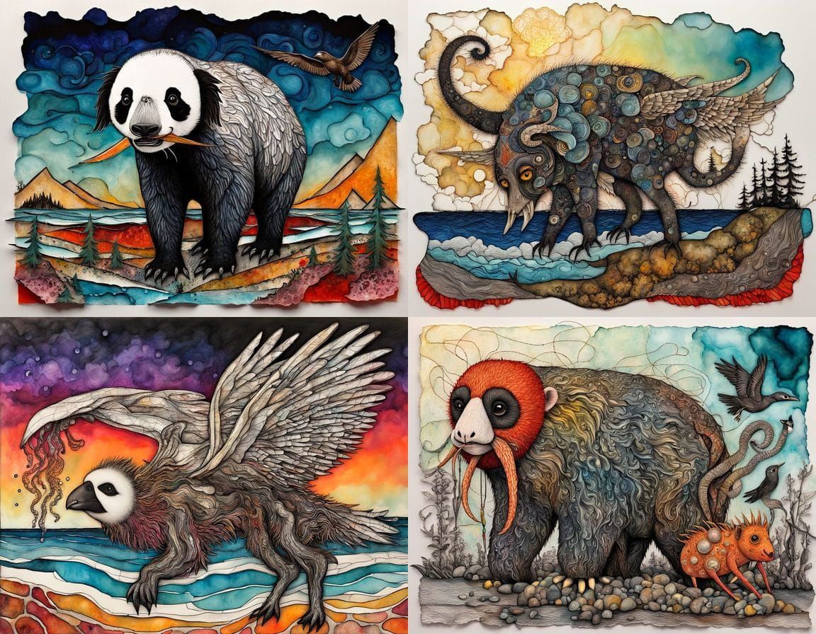 Bizarre Mutant Creature in Post-Apocalyptic Landscape