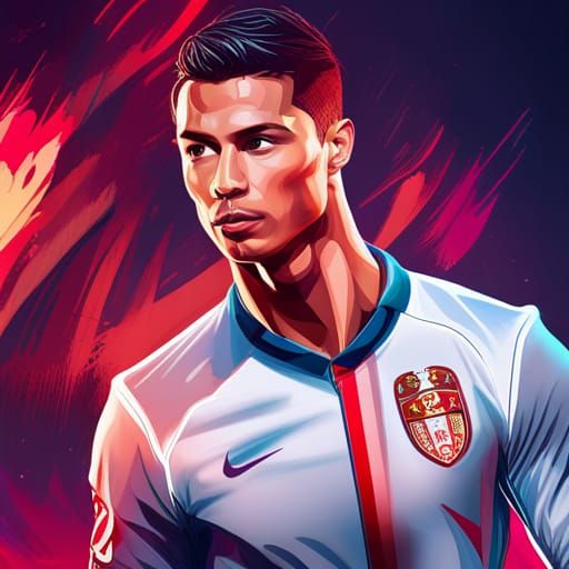 Cristiano Ronaldo Portrait in Hyperdetailed Concept Art