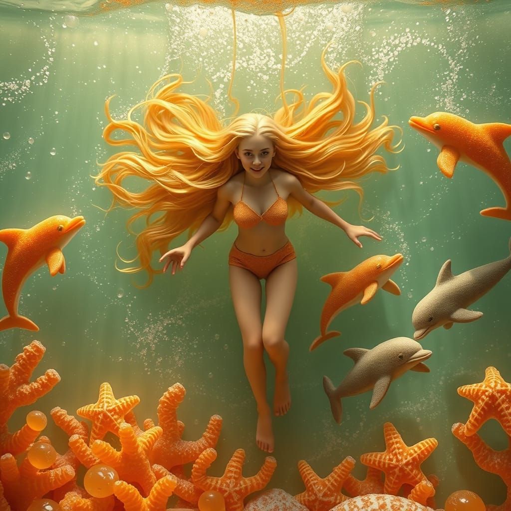 Candy Sea Dreamscape in Whimsical Digital Art Style