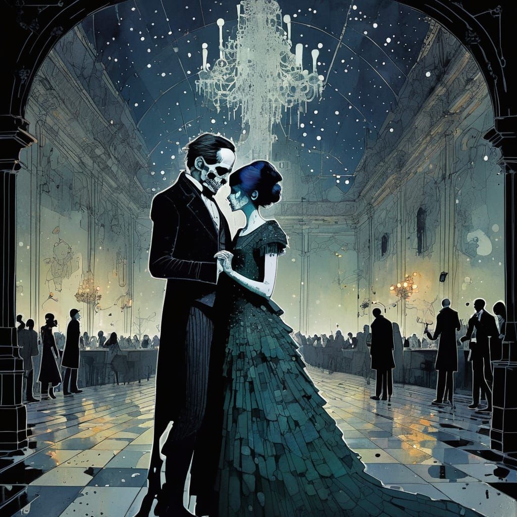 Zombies Celebrate New Year's Eve in a Grand Ballroom