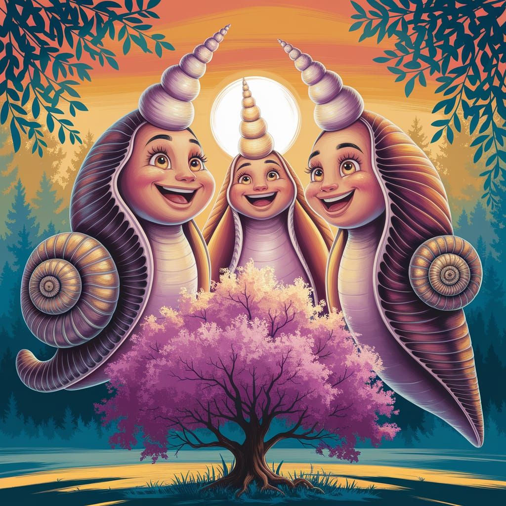 Triumphant Armadillos Reunite: Gouache Painting