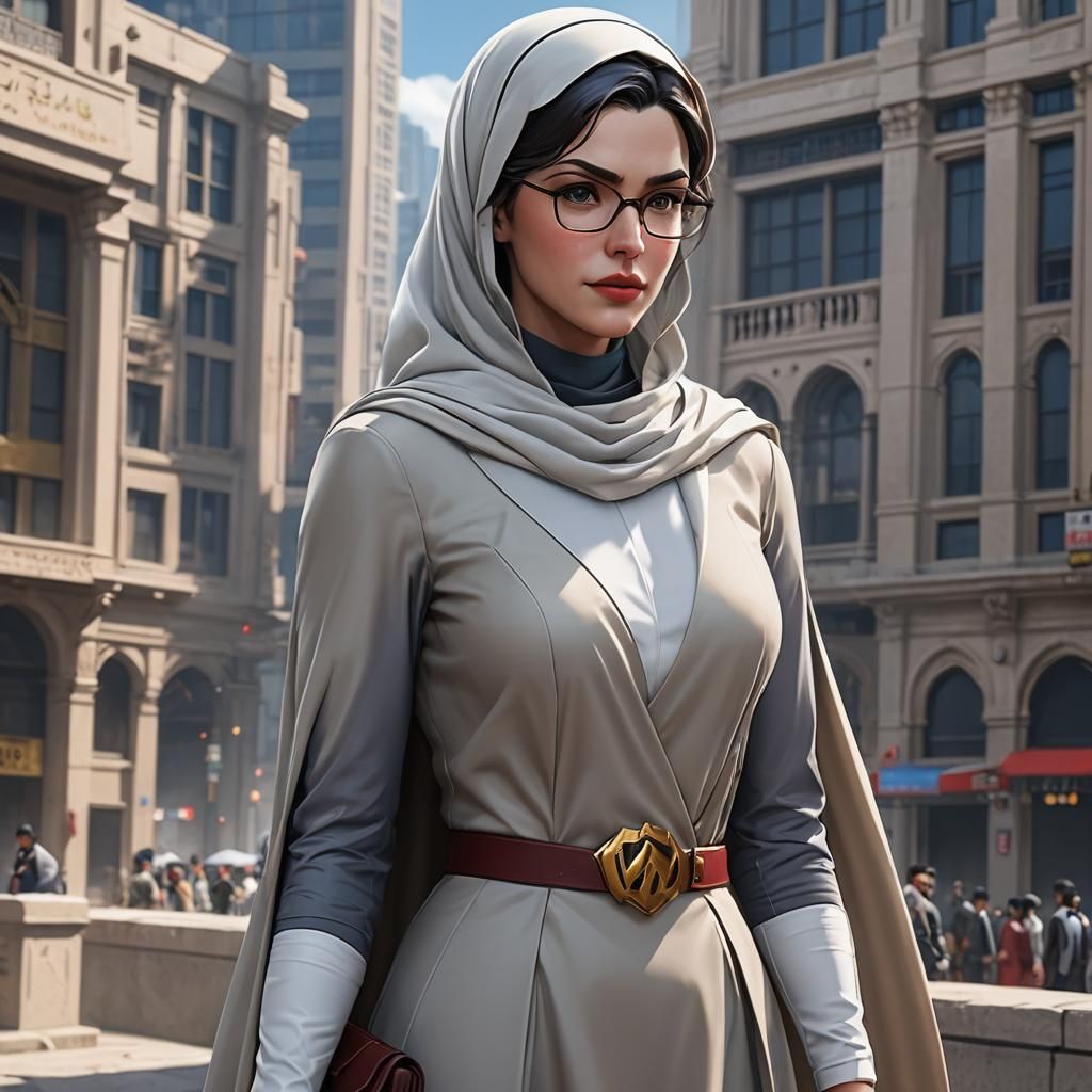 Muslim Lois Lane in Detailed 3D Anime Art
