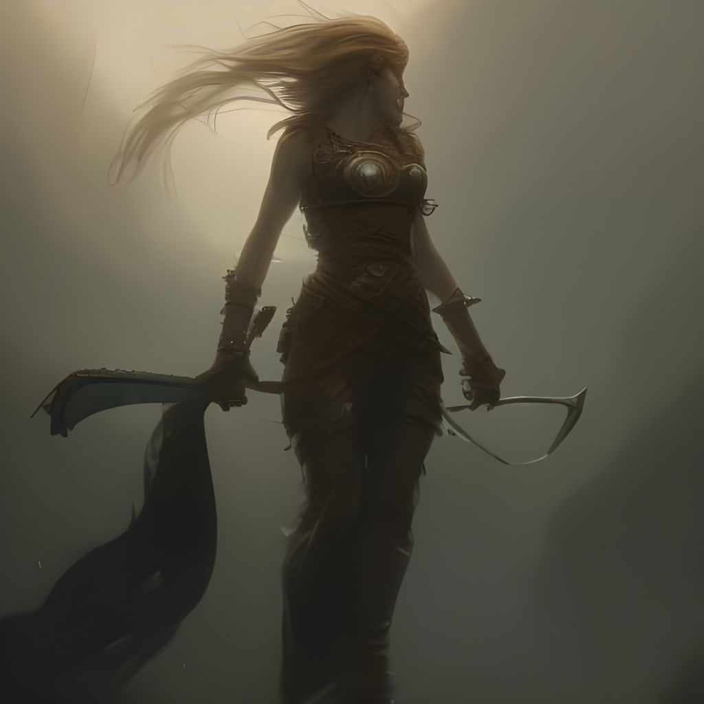 Viking Goddess Rides into the Sunset: Dark Fantasy Art
