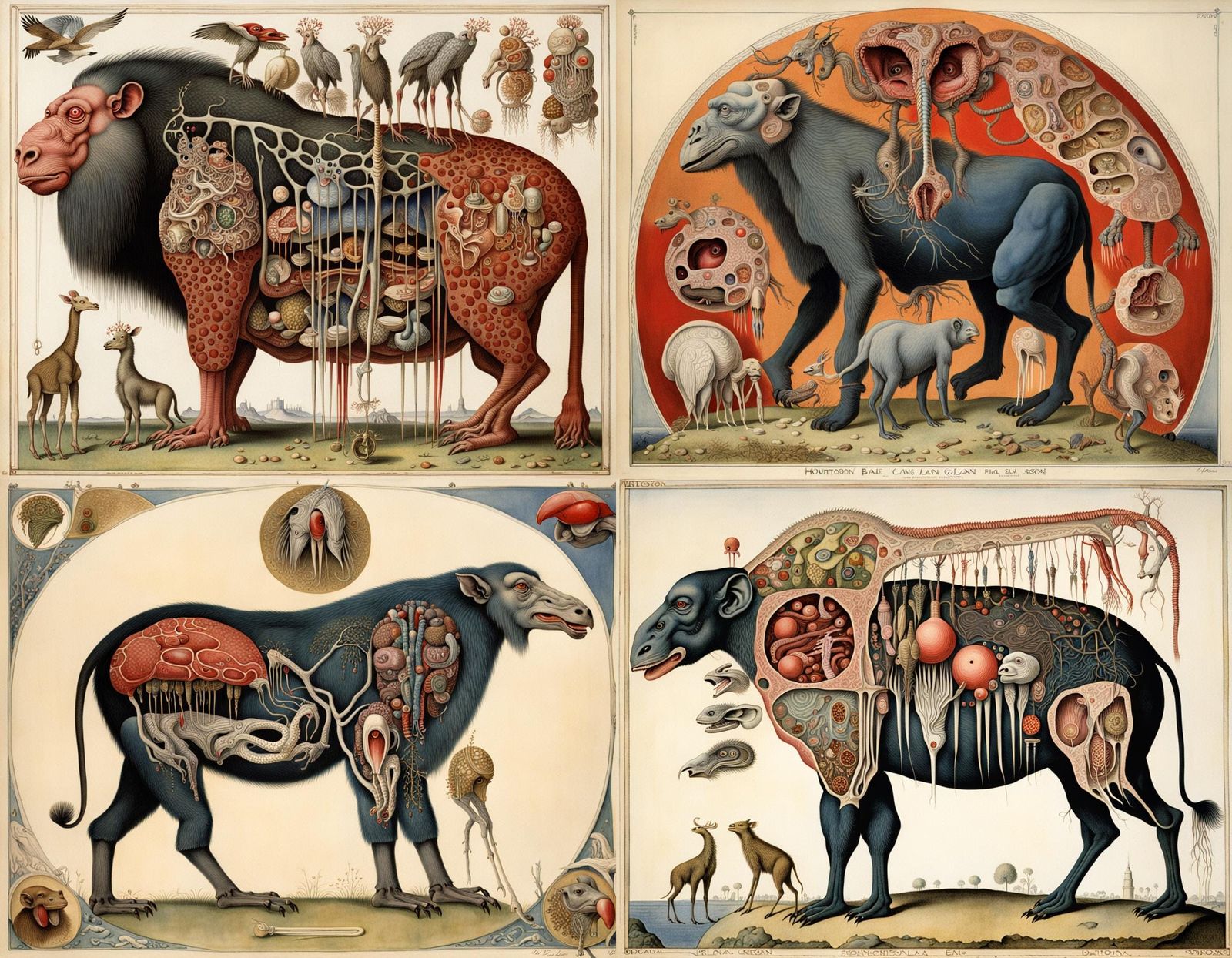 Surreal Chimera of Animal and Human Anatomy