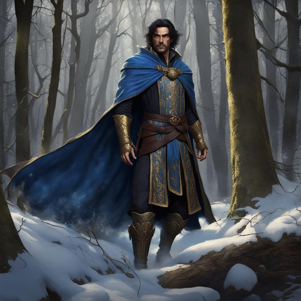 Half-Elf Rogue in Forest: Fantasy Concept Art