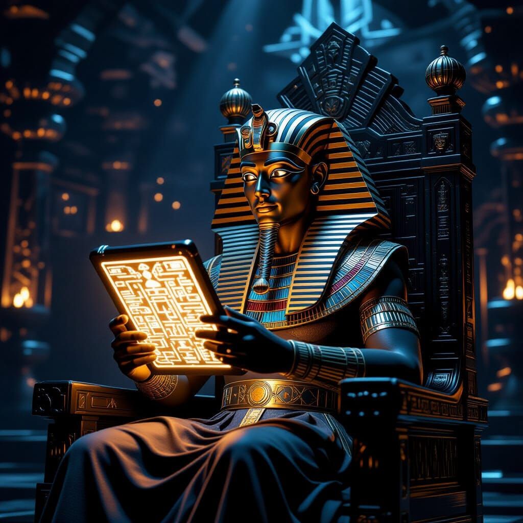 Egyptian Royal with Tablet in Gothic Style