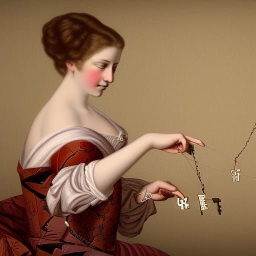 Idealized Portrait of a Courtesan with Key