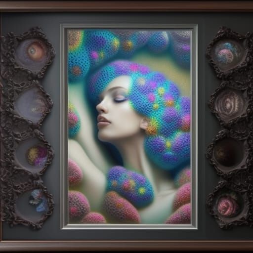 Decoden Micromosaic Landscape Portrait in Pointillism Style