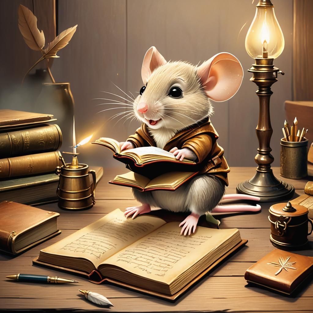 Mouse Writing Book in Classic Storybook Style