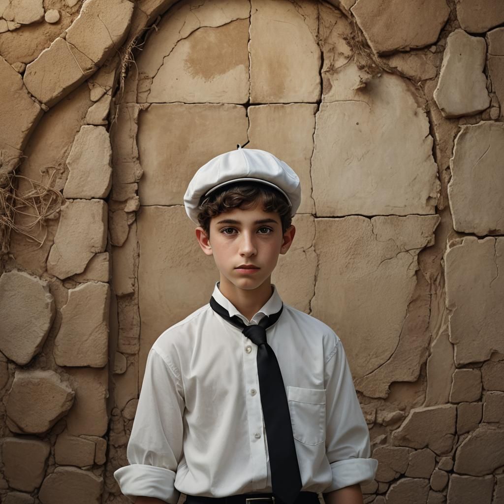 Young Haredi Boy Portrait in Modern Fantasy Style