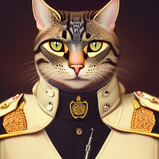Cat in Police Uniform: Hyper-Realistic Digital Art