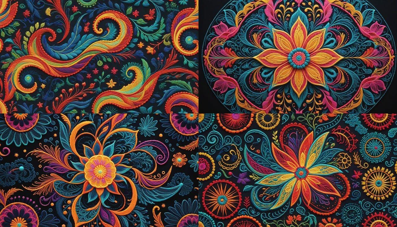 Luminous Embroidered Fantasy Creates Optical Illusion