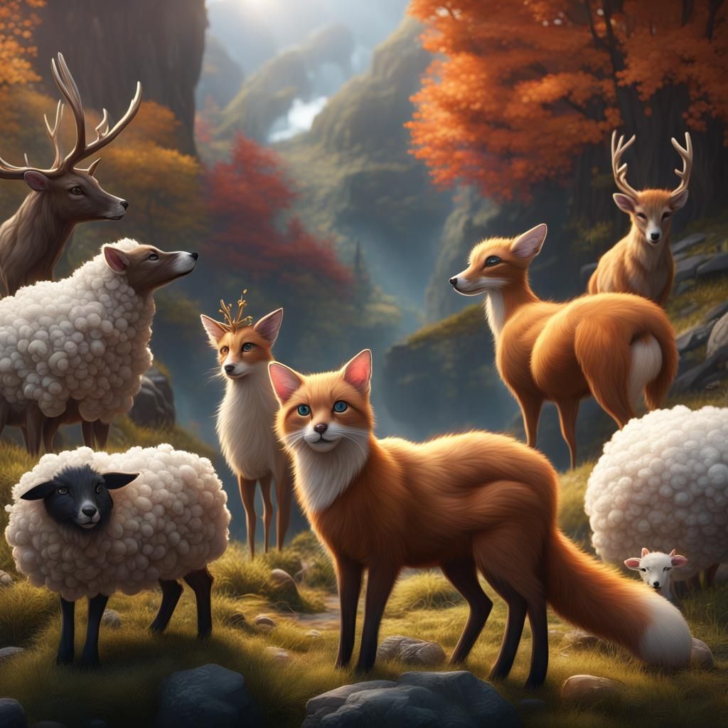 Fantastical Gathering of Cute Animals