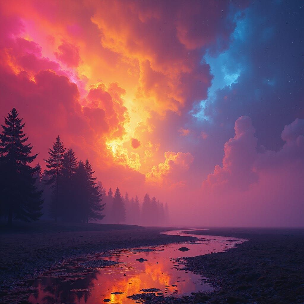 Spectacular Neon Cityscape in Vibrant Hues