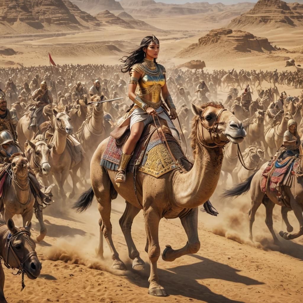 Egyptian Queen Leads Army on War Camels