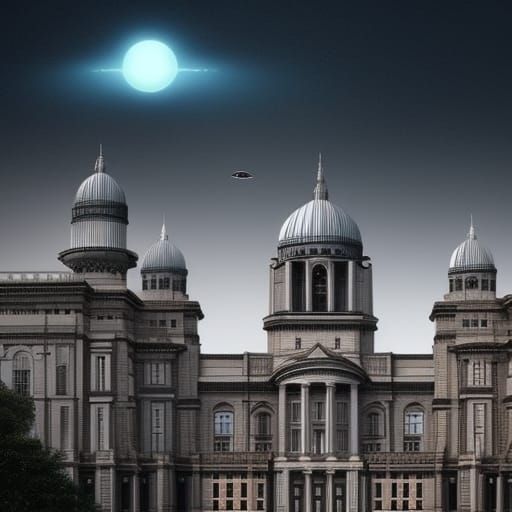 UFO Over Buckingham Palace: Digital Matte Painting