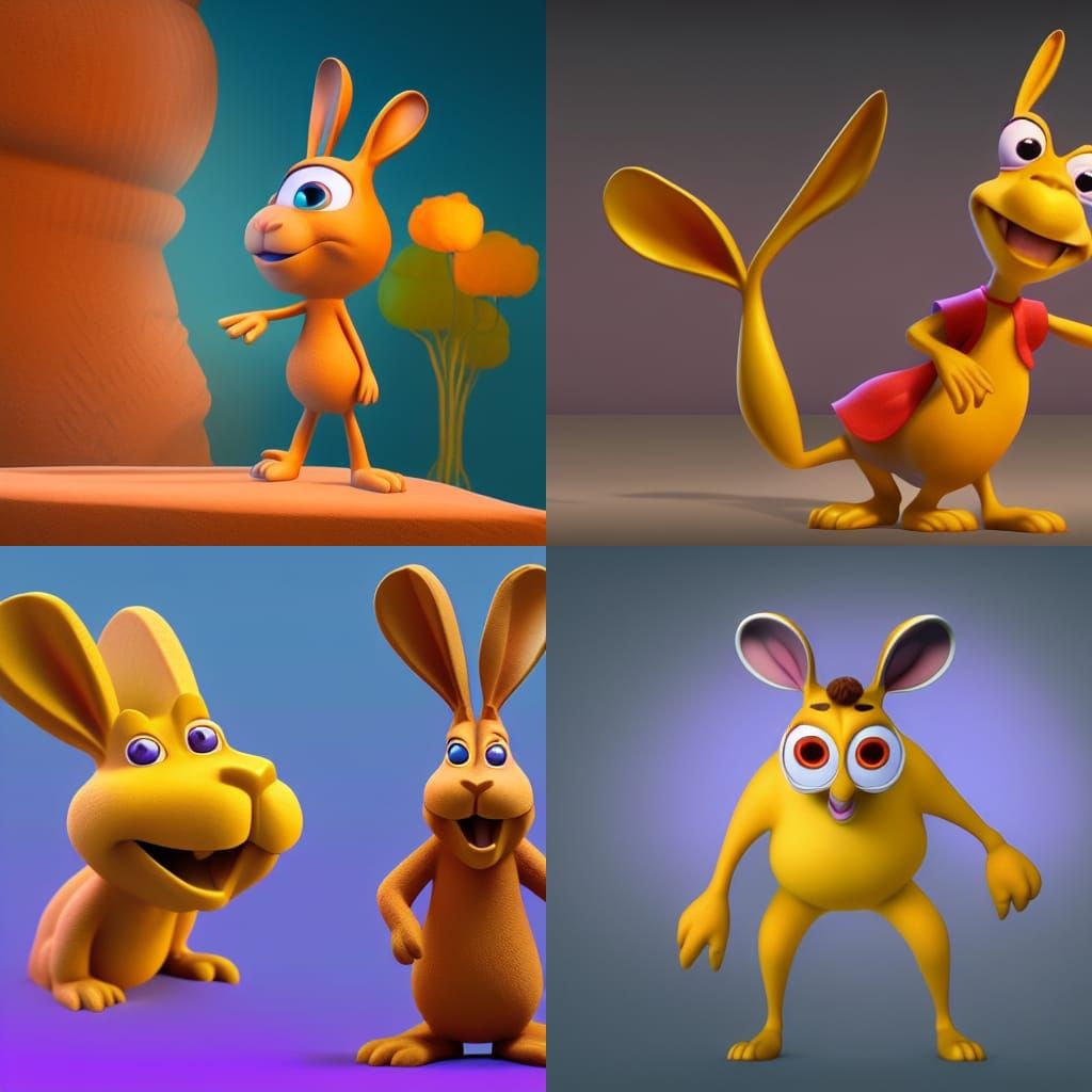 Fred the Rabbit: 3D Digital Art in Pixar Style