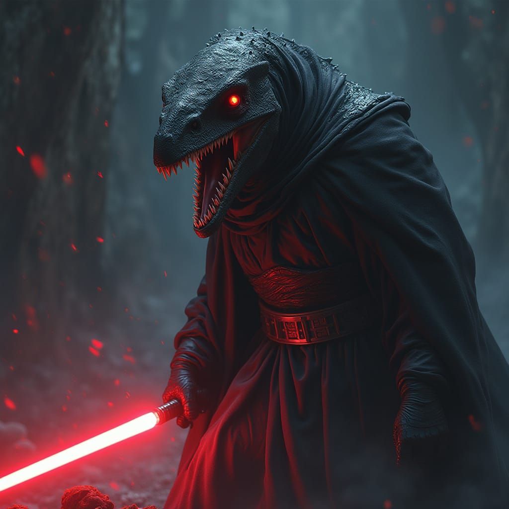 Giant Raptor Sith Lord with Lightsaber