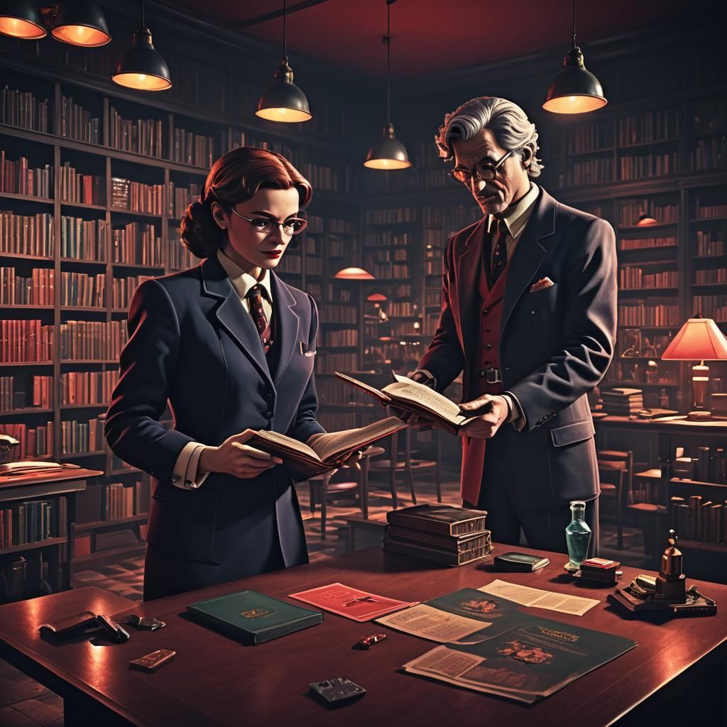 Professor Tournesol Film Noir Murder Scene in 3D