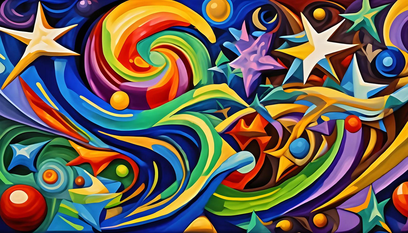 Cosmic Maelstrom of Stars in Impasto Oil