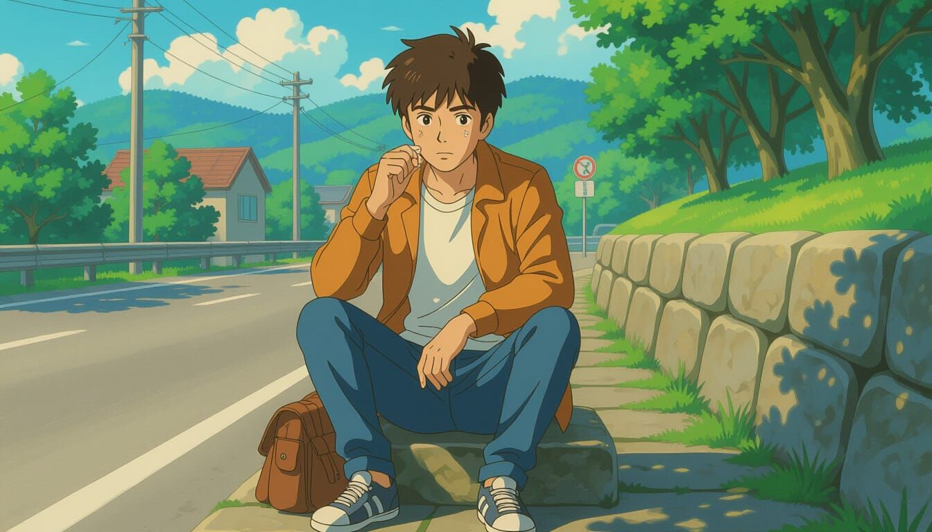 Teenage Indian Boy in Cartoon Style