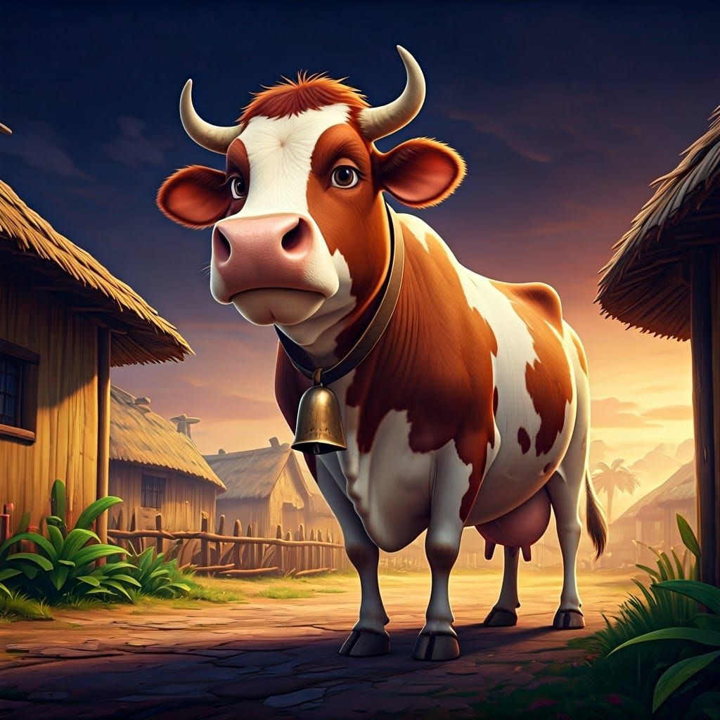 Vibrant Rural Village Scene in Stunning 3D Animation