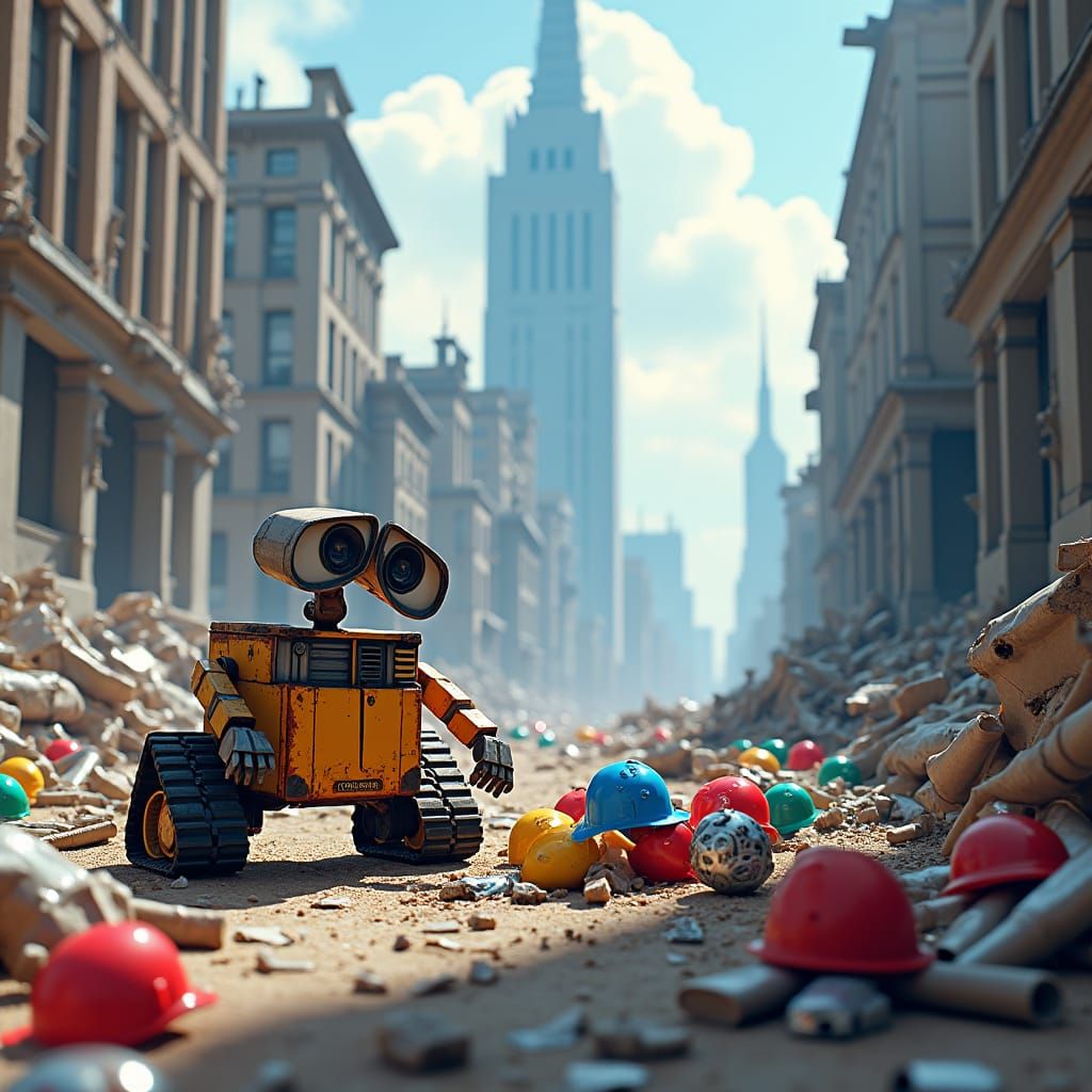 WALL-E Forages in Dystopian Landscape: Matte Painting