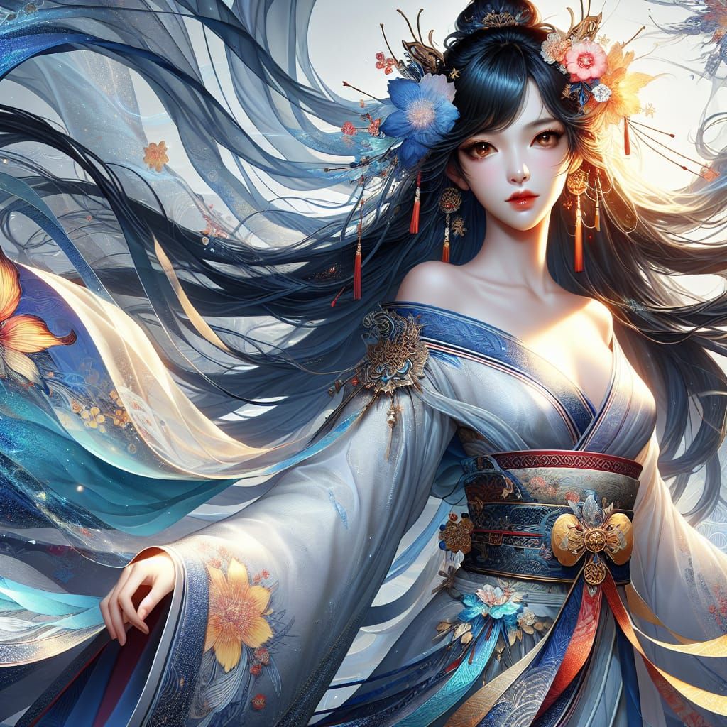 Ethereal Japanese Sun Goddess Concept Art