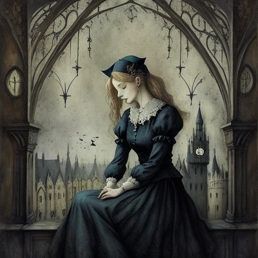 Fairyland Nurse in Dark Academia Style