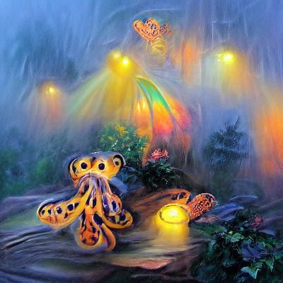 Bioluminescent Frog's Ethereal Flight With Sea Friends