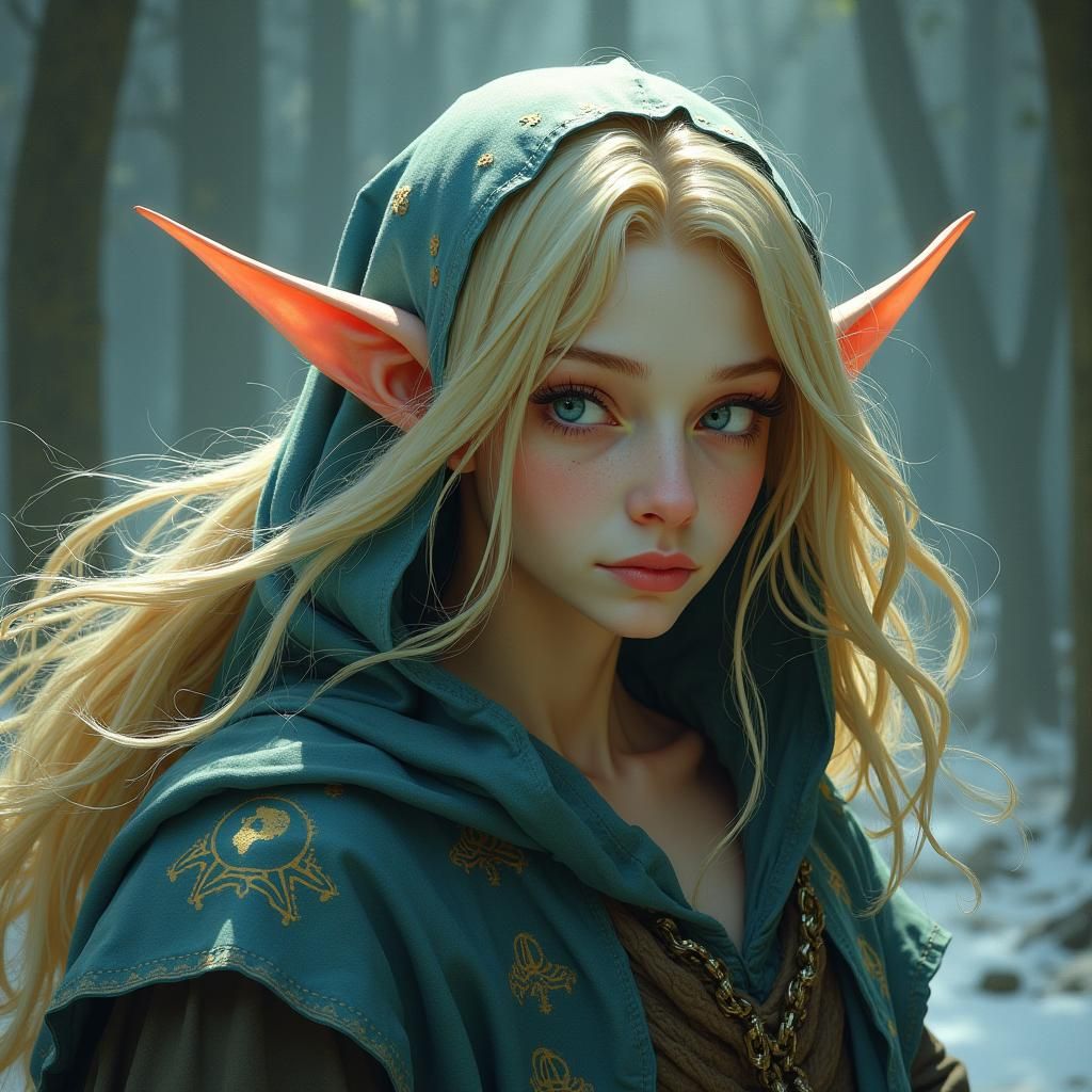 Mystical Elf Figure in Dreamlike Fantasy Style