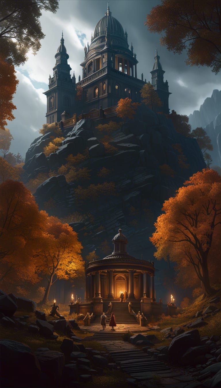 Dark Fantasy Witness Scene in Deep Color