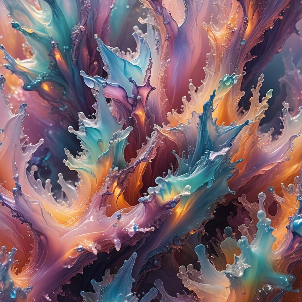 Abstract Surrealism: Iridescent Substance Dissolving