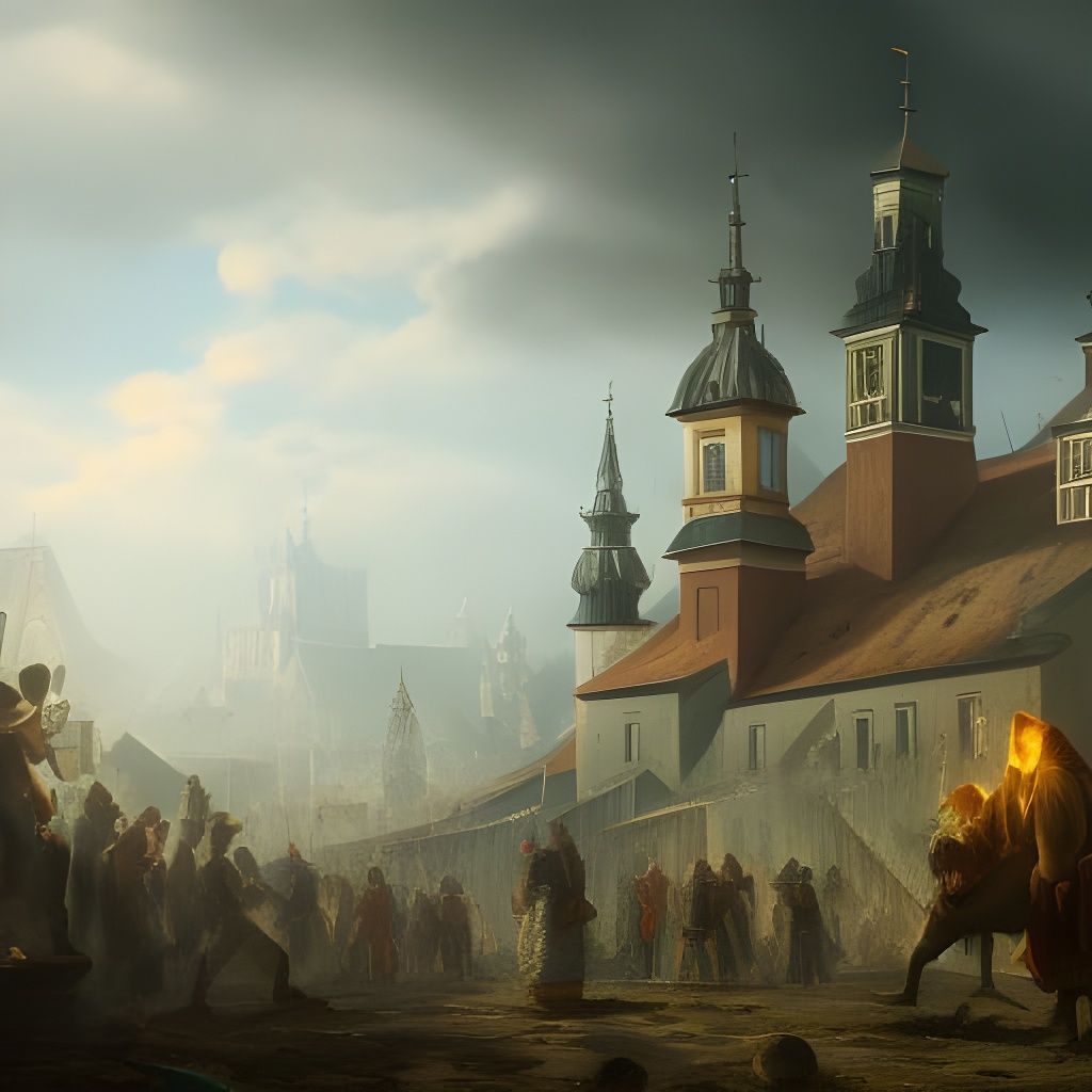 18th Century Pogrom in Poland: Detailed Matte Painting