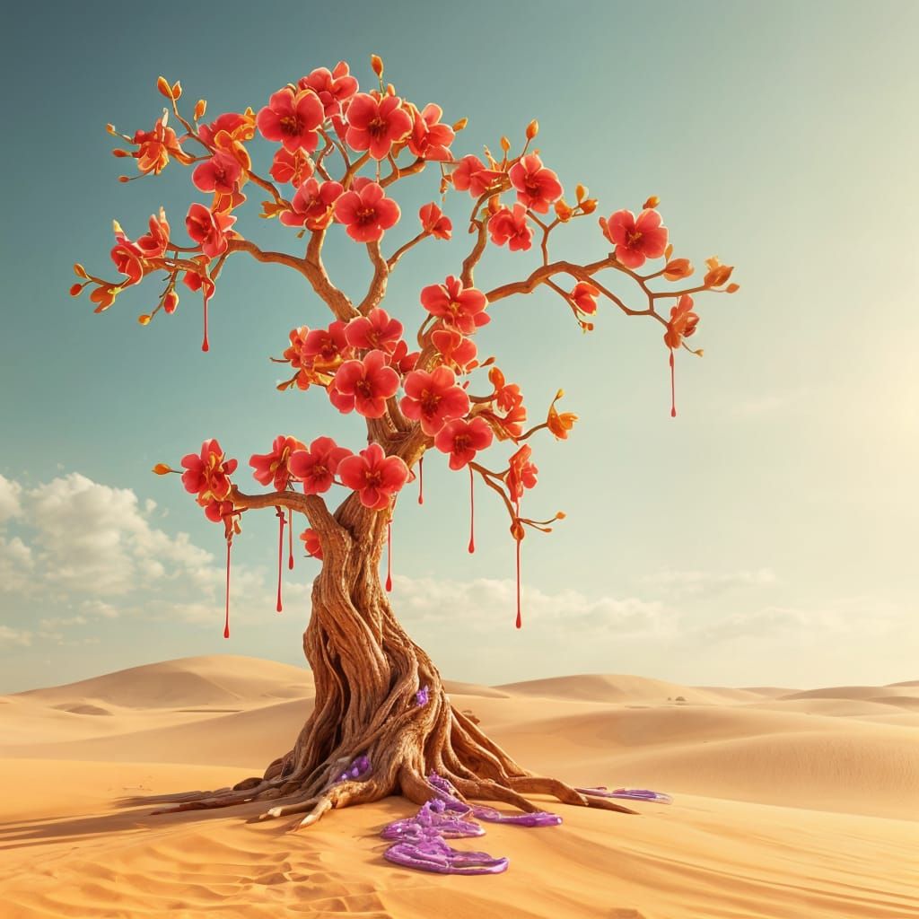 Golden Oasis Tree in Bloom